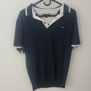 Michael Kors Dark Blue Polo with White Trim